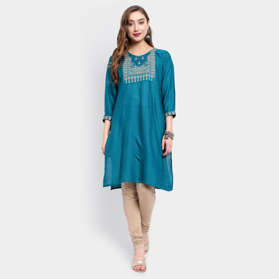 Ladies' Kurta, Dark Green, large image number null